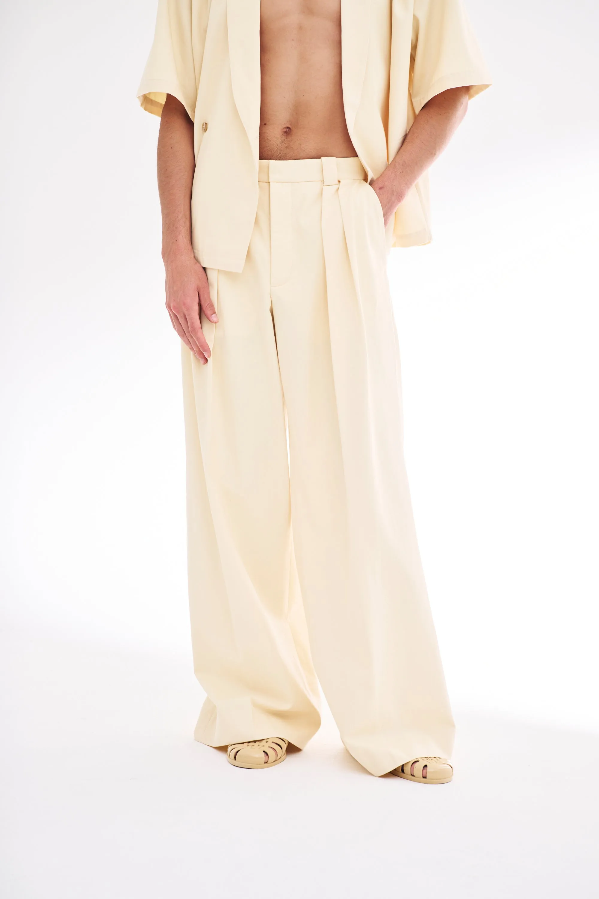 Wide Leg Cotton Trouser