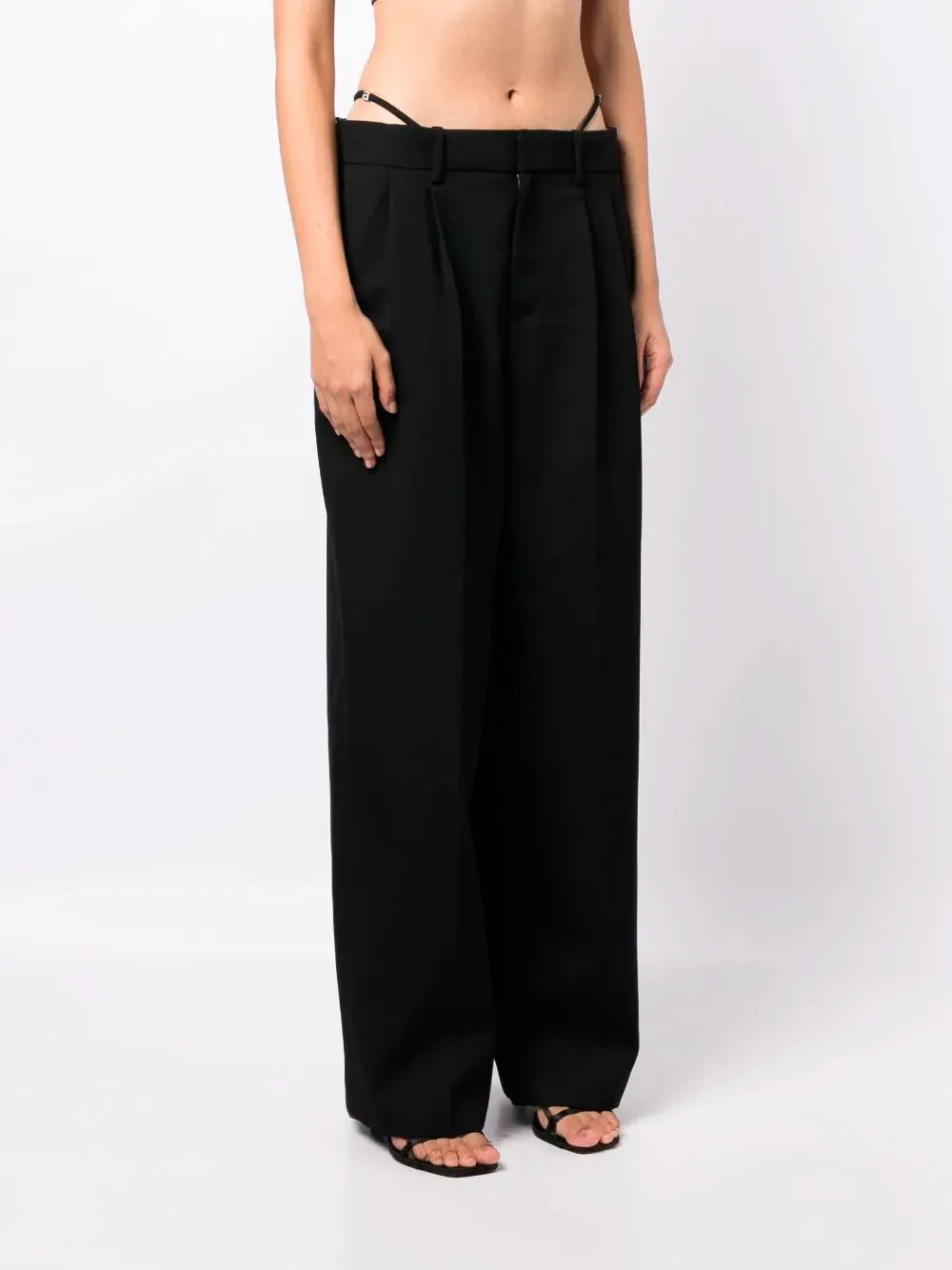 Wide-leg wool trousers