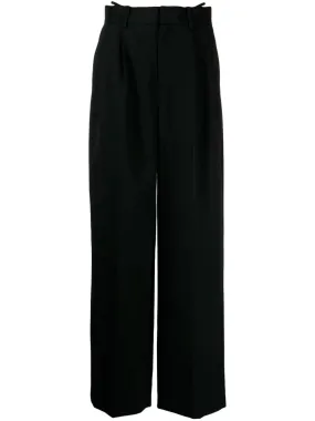 Wide-leg wool trousers