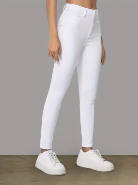 Women's Elegant White Stretch Skinny Jeans - Ultimate Comfort & Style