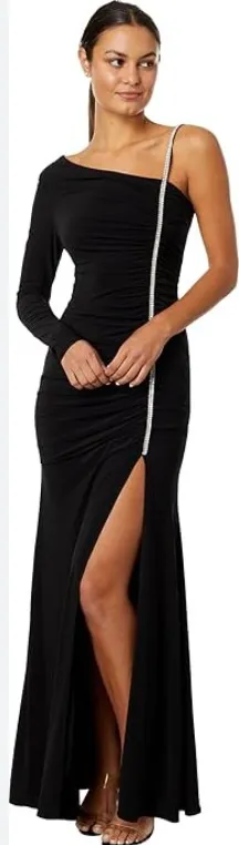 Xscape Black Rhinestone Dress