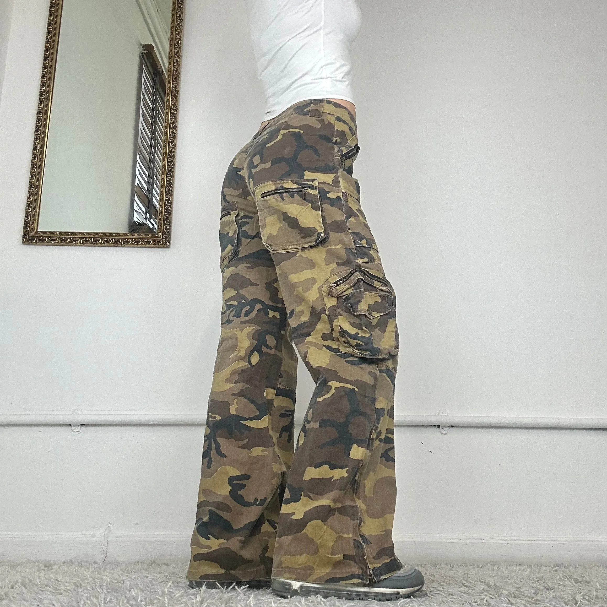 y2k camo cargo trousers