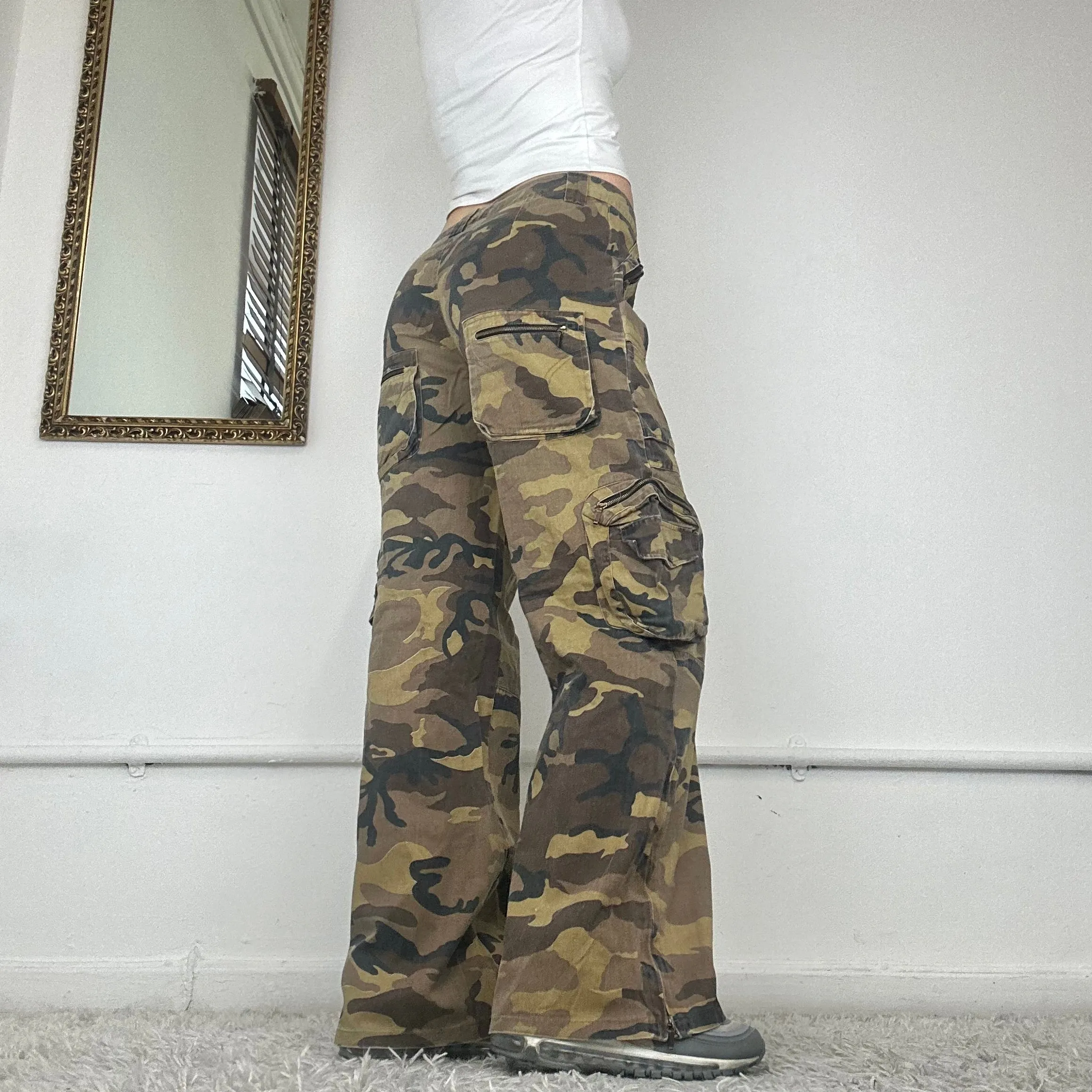 y2k camo cargo trousers