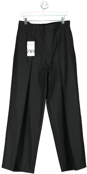 Zara Black Wide Leg Trousers UK 10